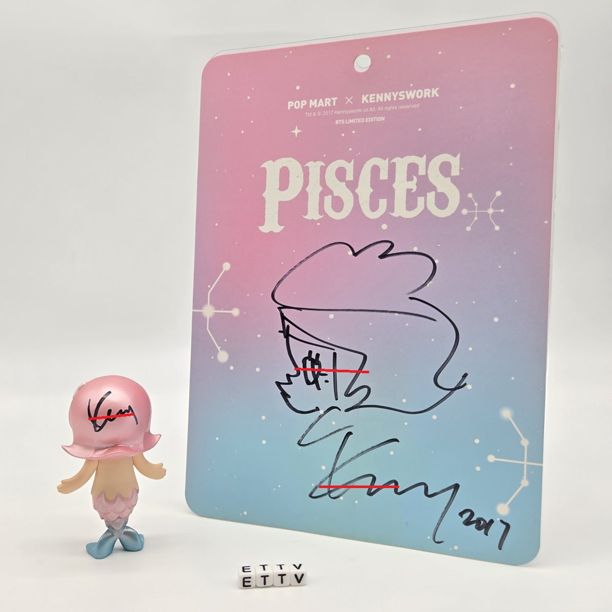 POP MART Molly Pisces BTS 2017 Limited Edition Signed + Remarque w/ COA