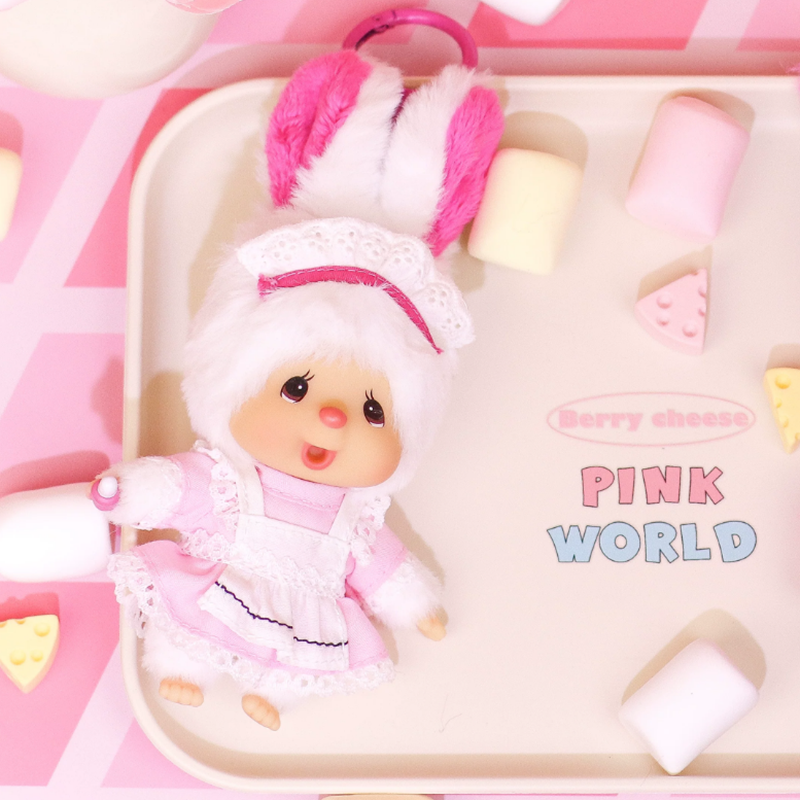 Sekiguchi Monchhichi Chimutan White with Dress – New, Sealed