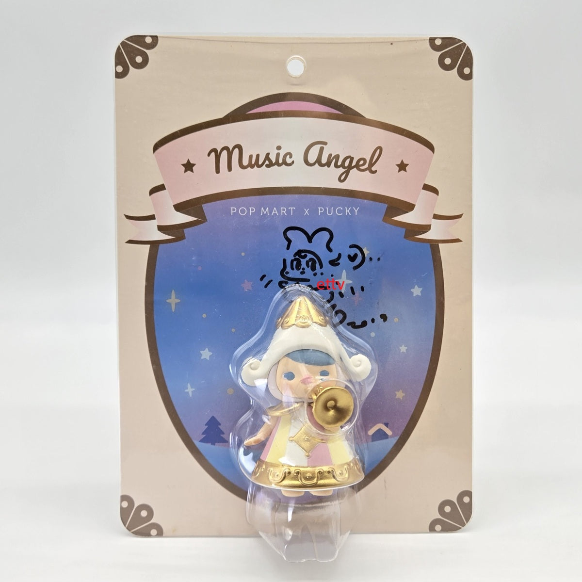 POP MART PUCKY Music Angel Limited Edition Signed + Remarque w/ COA