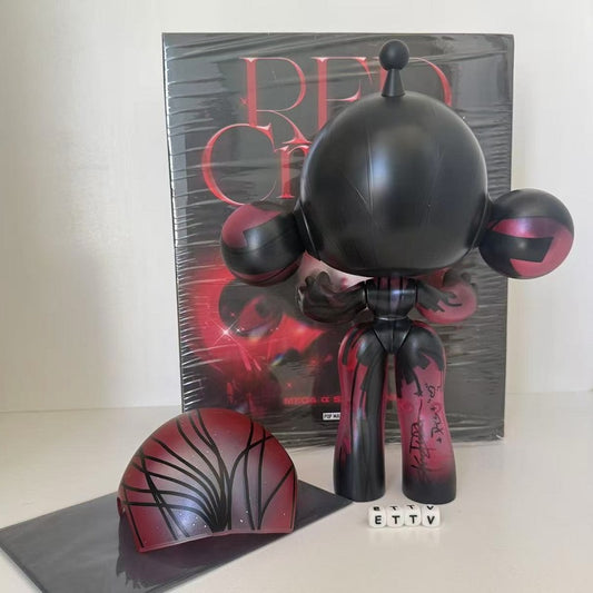 POPMART MEGA α SKULLPANDA 400% Red Crystal (PTS Beijing) Signed