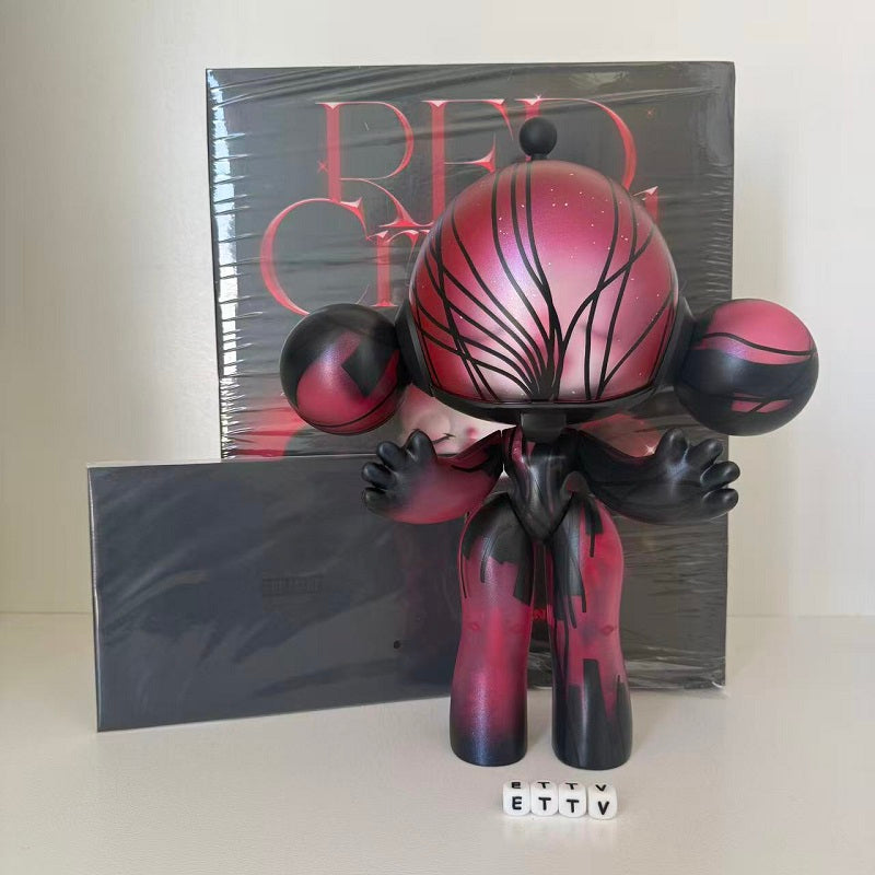 POPMART MEGA α SKULLPANDA 400% Red Crystal (PTS Beijing) Signed