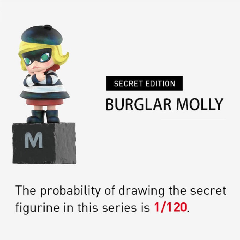 POPMART Molly Classical Retro (Secret Chase Burglar) 1pc, Hand Signed by Artist