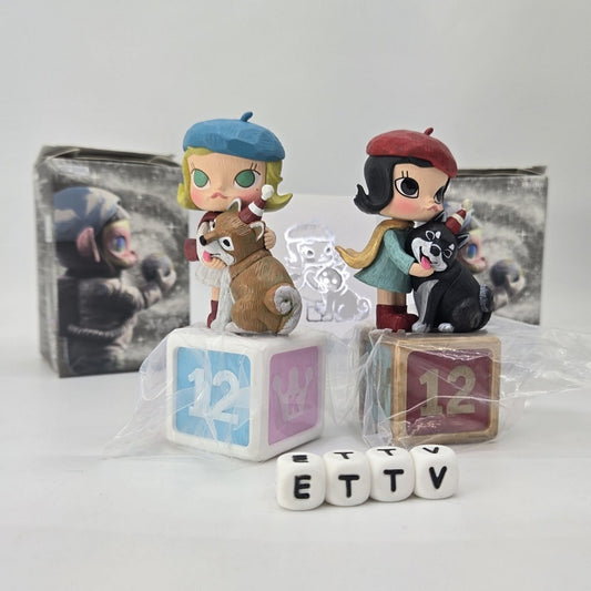 POPMART Molly Anniversary Statues Classical Retro (12 Years) 2pc – Artist Signed