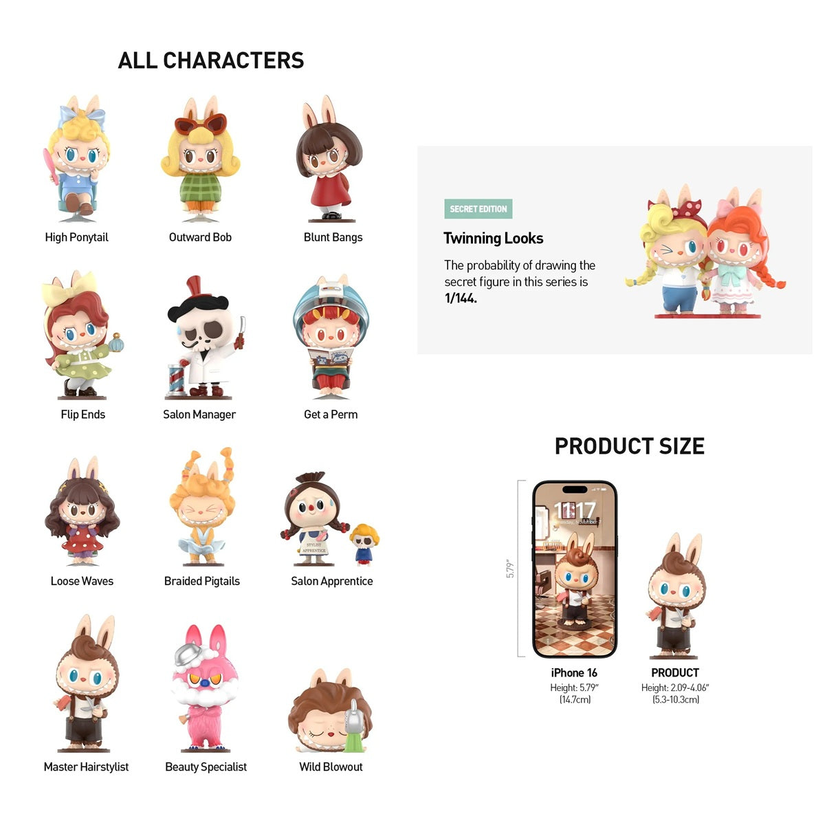 POP MART Labubu THE MONSTERS Hair Salon Series Figures