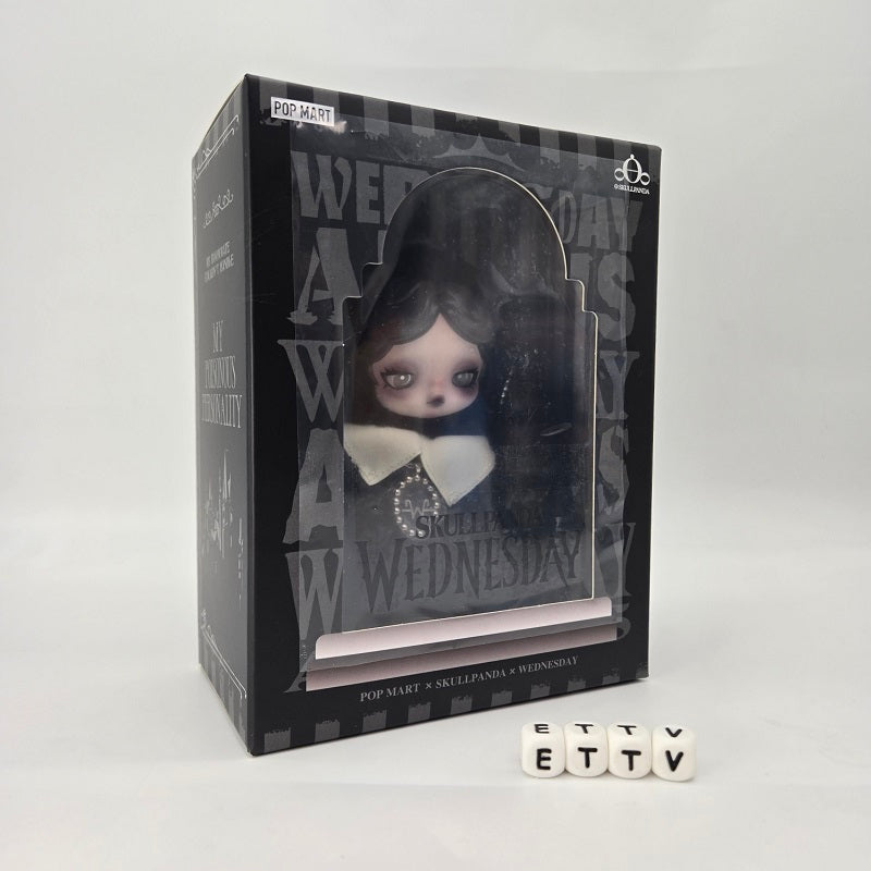 POPMART SKULLPANDA × Wednesday Plush – Classic Dress Version (US Exclusive), NEW