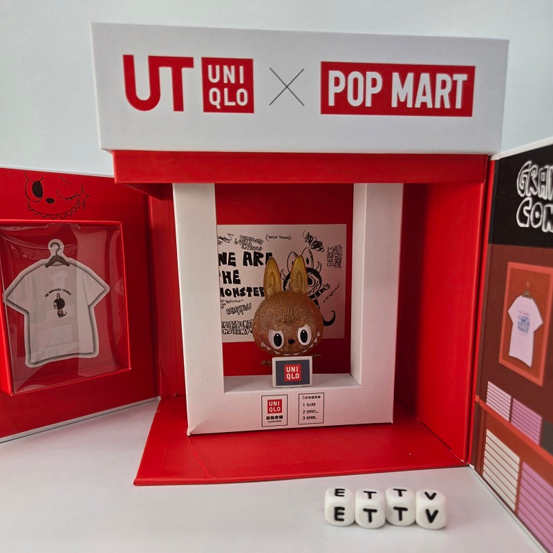 POPMART UNIQLO Labubu Official Prop Set with Zimomo Mini Series 4 Gold