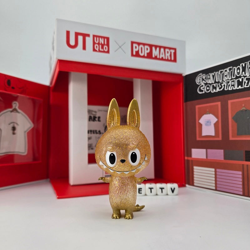 POPMART UNIQLO Labubu Official Prop Set with Mini ZIMOMO Gold