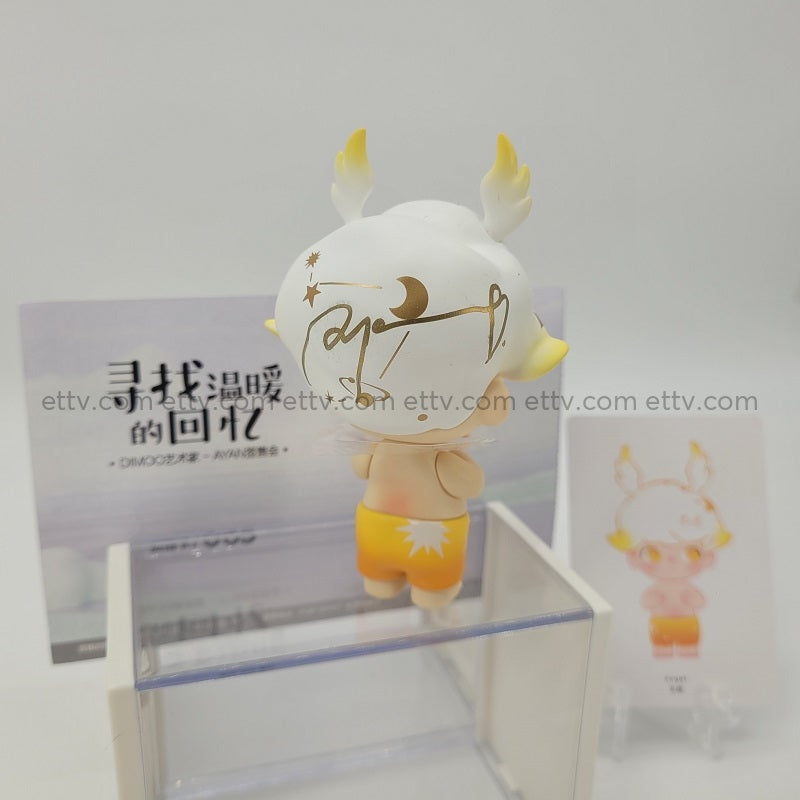 Ettv Popmart Dimoo Retro Series (Angel) - Hand Signed By Ayan Deng Designer Toys