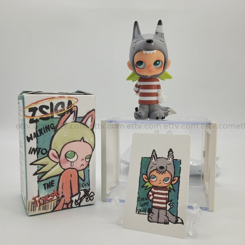 Ettv Popmart Zsiga Walking Into The Forest (Little Grey Wolf)-Hand Signed By Artist Designer Toys