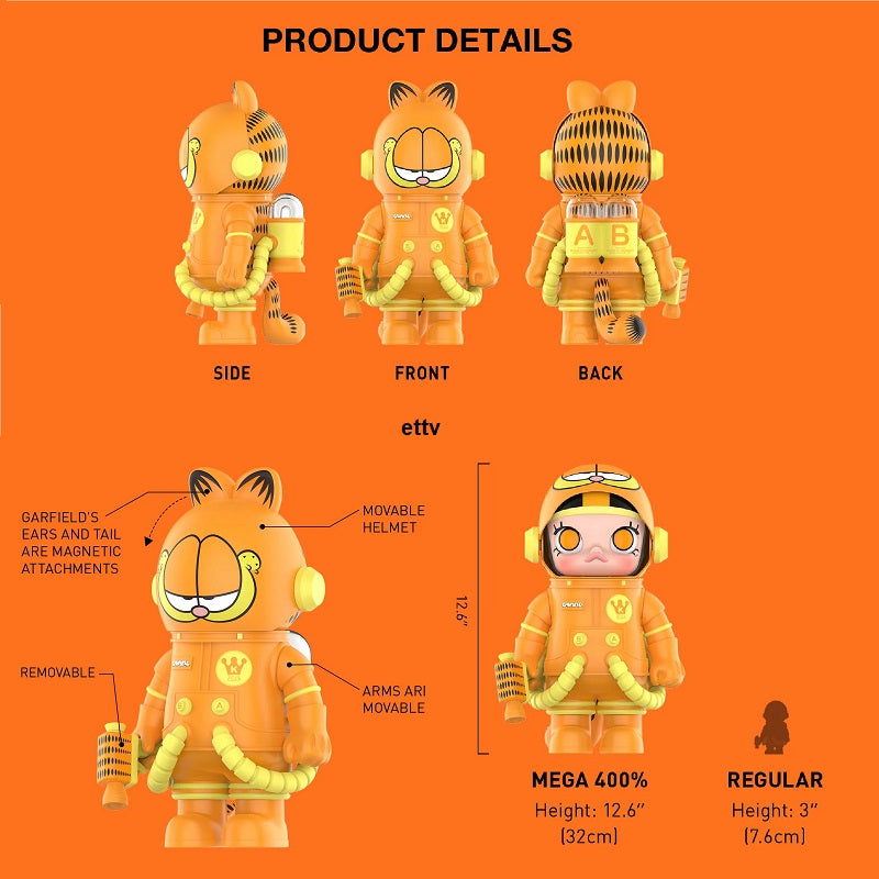 POPMART MEGA SPACE MOLLY 400% Garfield B-02, 1pc NEW