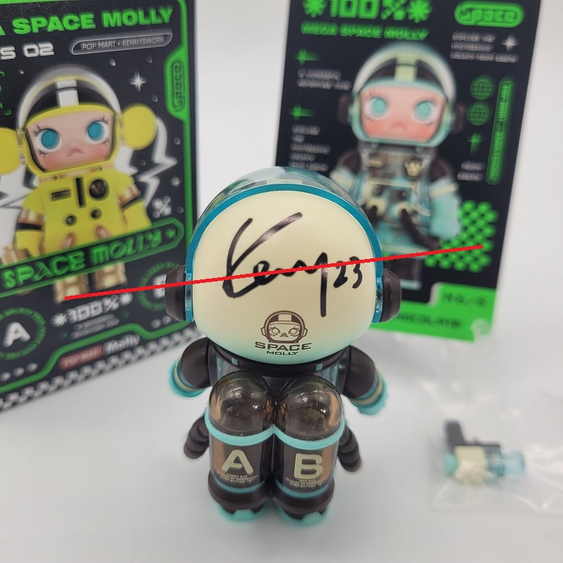 ETTV POPMART MEGA Space Molly 100% Series 2 (Mint Chocolate)-Hand Signed by Artist