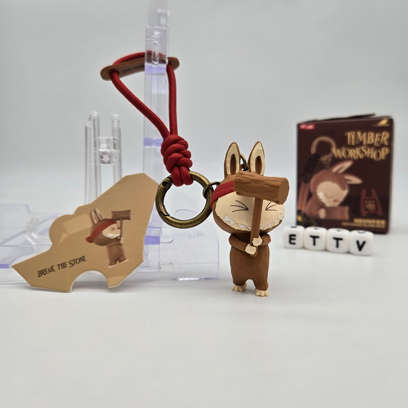 POPMART POPLAND Labubu Timber Workshop keychain Blind Box