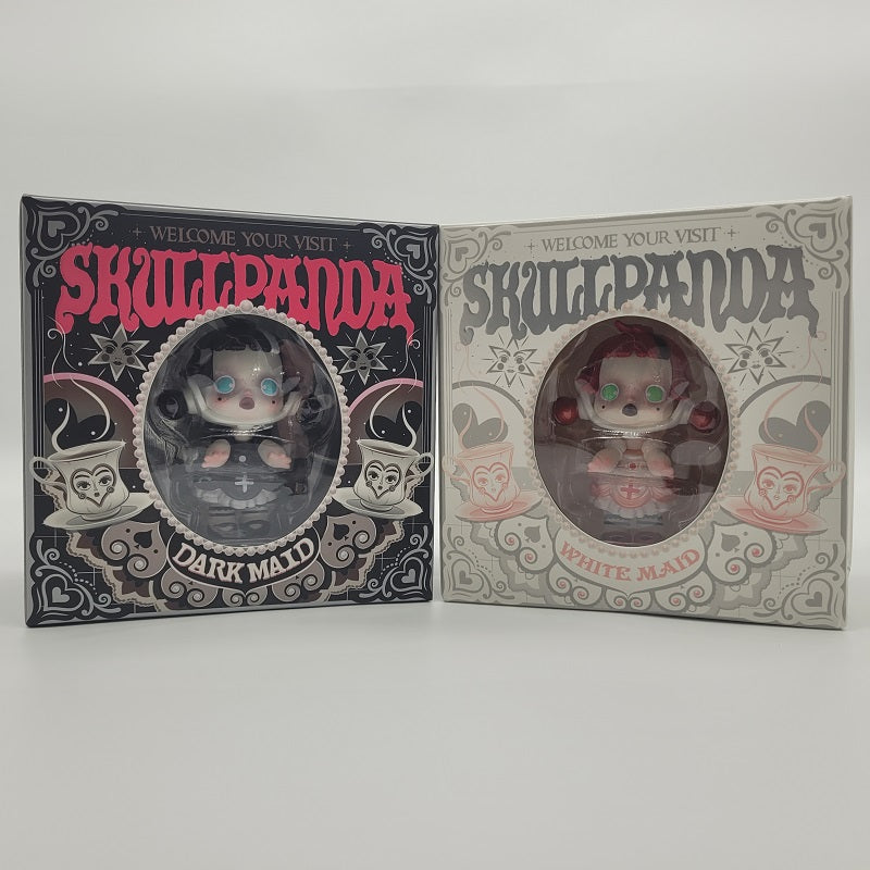 POPMART SKULLPANDA Dark Maid and White Maid Limited Edition Figurines Set