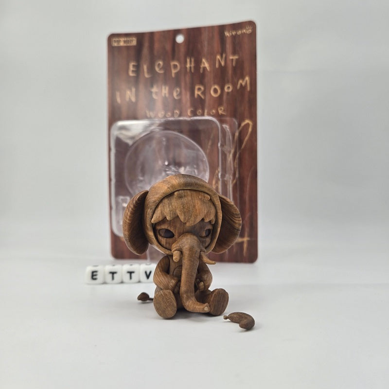 POPMART Hirono Elephant in the Room Figure (Wood Color) Thailand Limited Edition