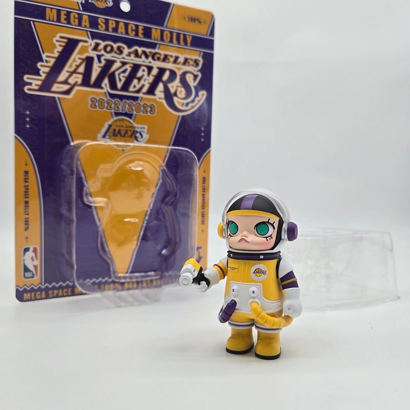 POPMART Signed Mega Space Molly Lakers 100% Blister Pack at PTS Beijing by Artist Kenny