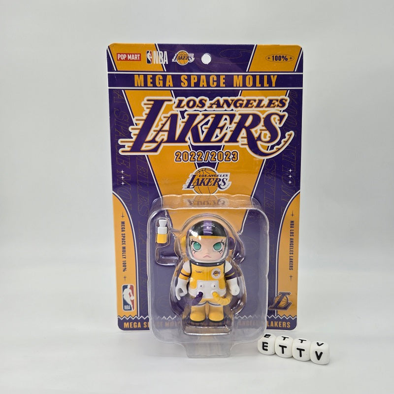 POPMART NBA Mega Space Molly 100% Figures with Commemorative Card (Complete 5pc Set), NEW