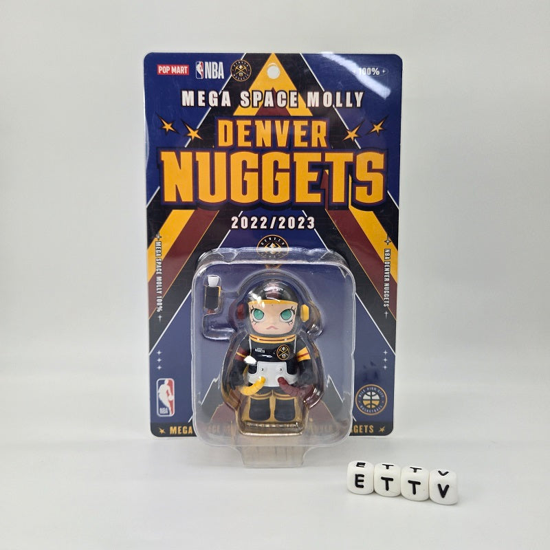 POPMART NBA Mega Space Molly 100% Figures with Commemorative Card (Complete 5pc Set), NEW