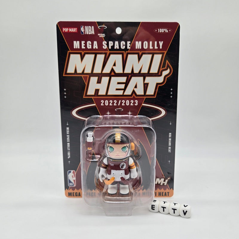 POPMART NBA Mega Space Molly 100% Figures with Commemorative Card (Complete 5pc Set), NEW