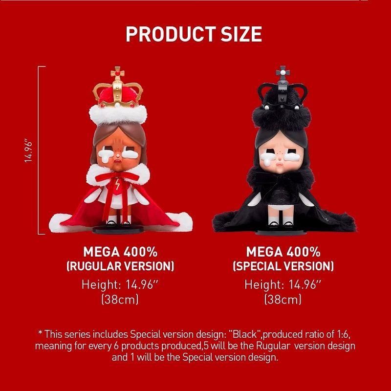 POPMART MEGA CRYBABY 400% The Queen of Broken Heart, 1pc NEW (RED)