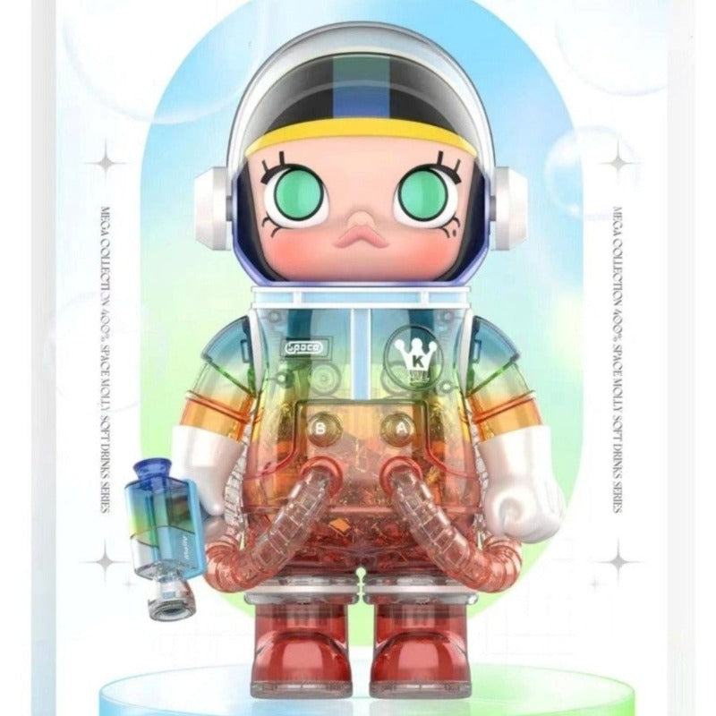POPMART MEGA COLLECTION 400% SPACE MOLLY Soft Drink Series (Chase Secret Rainbow)