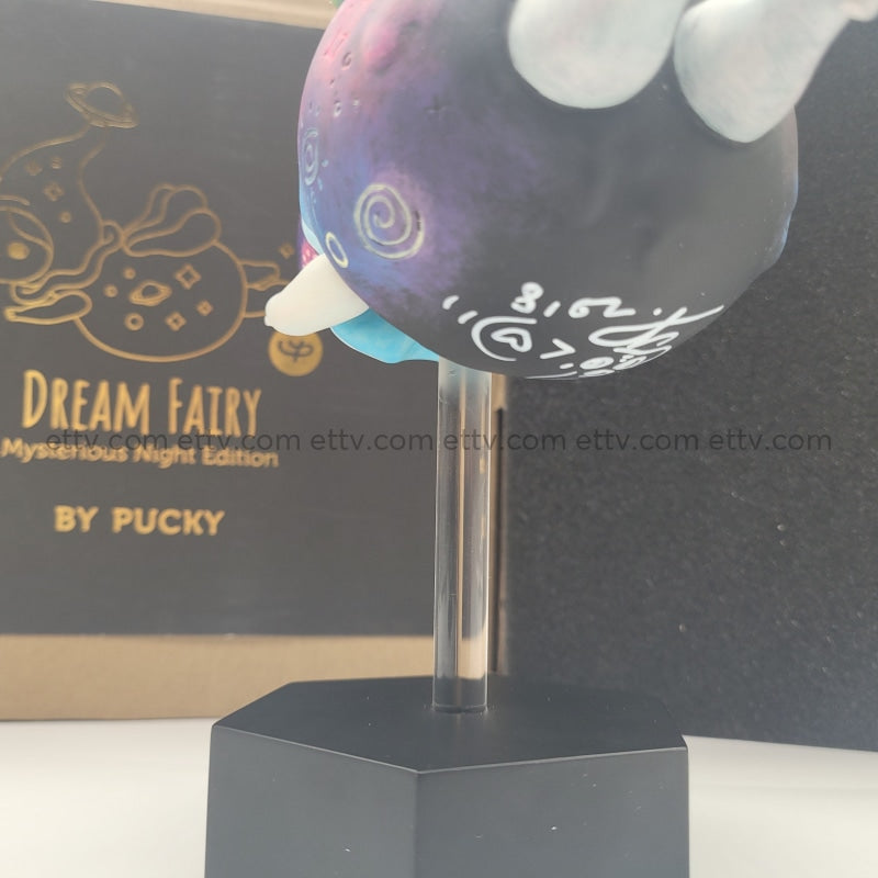 Ettv Popmart Pucky Dream Fairy Mysterious Night Edition Signed Coa+Remarque Hand Drawn Sketch By